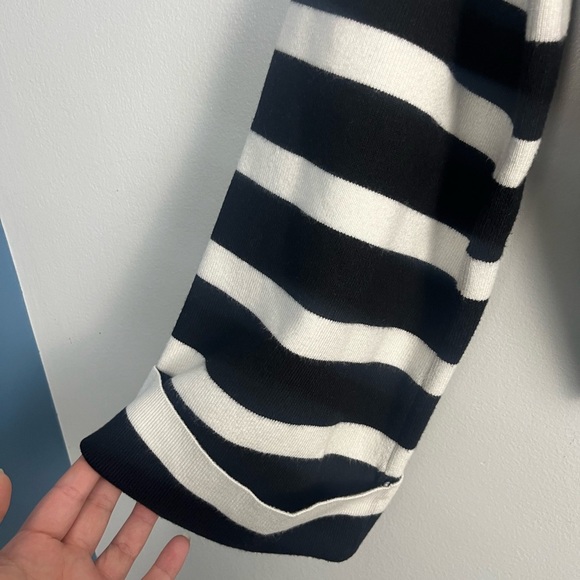 English factory STRIPED COLLARED CROPPED SWEATER black/white size medium - Picture 6 of 8